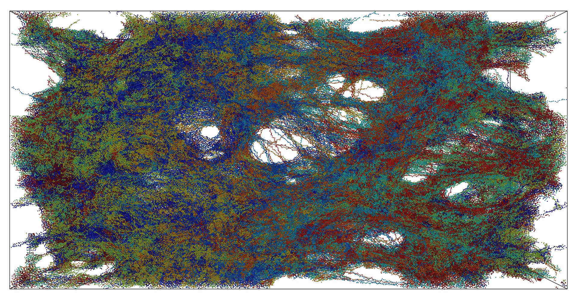 Molecular dynamics simulation of tension of polymer.